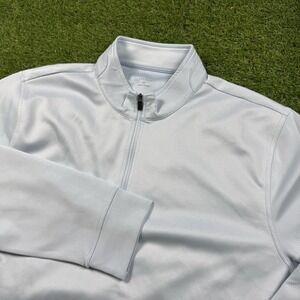 Hickey Freeman 1/4 Zip Pullover Mens XL Blue White Striped Lightweight Golf